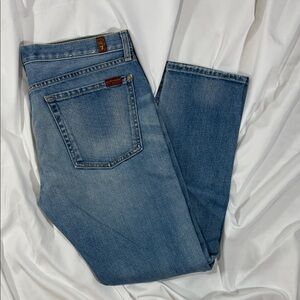 7 For All Mankind Mid Rise The Ankle Skinny light wash